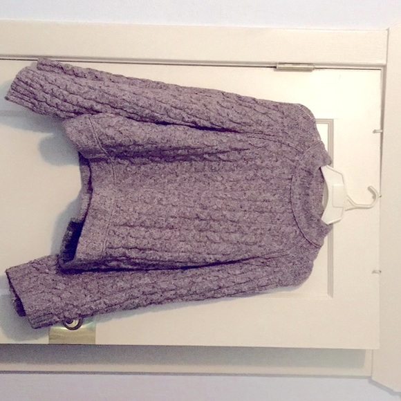 Purple Free People sweater.  Large cropped, cozy cotton with loose sleeves - Picture 1 of 2